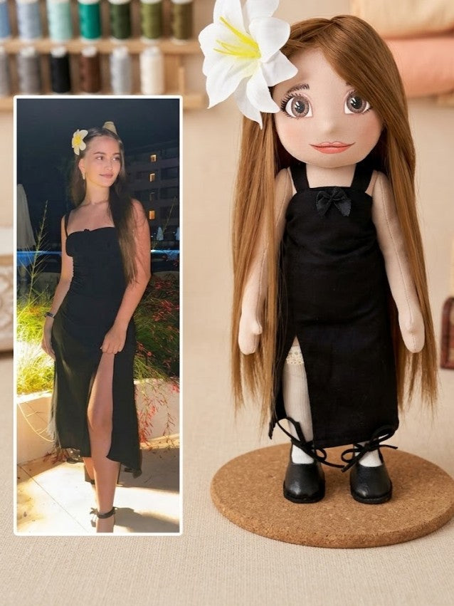 Custom Portrait Doll — Personalized Handmade Gift, Textile Doll Made to Order