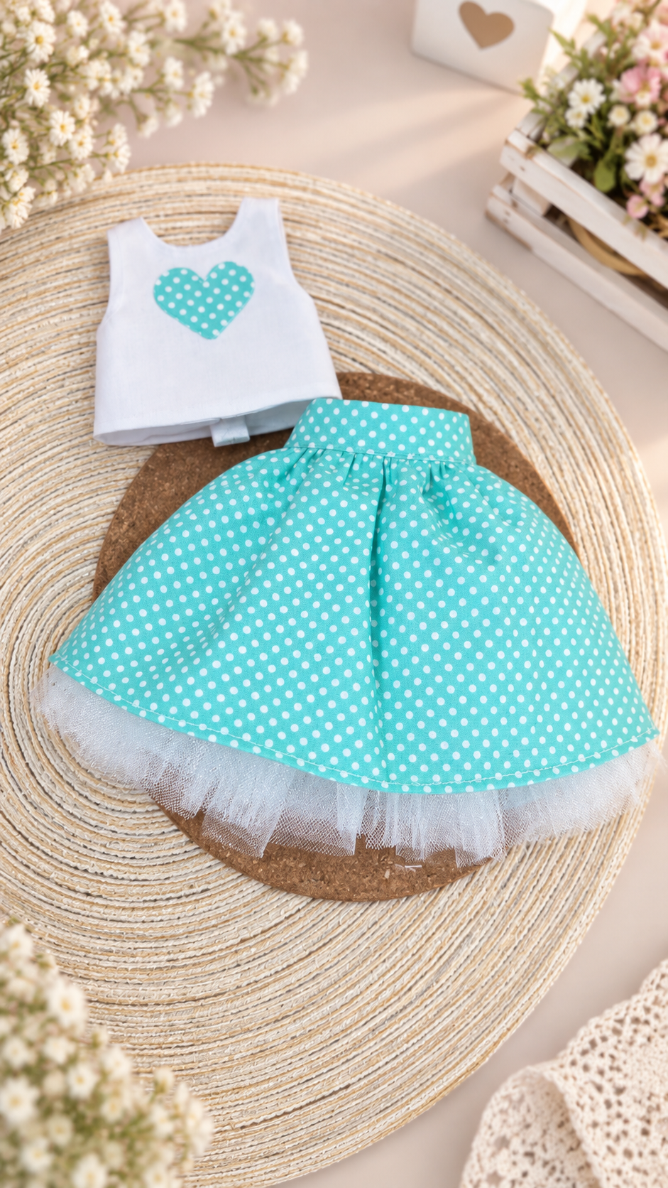 Doll Outfit for Paola Reina 32 cm — Tulle Skirt & Top, 4 Colors