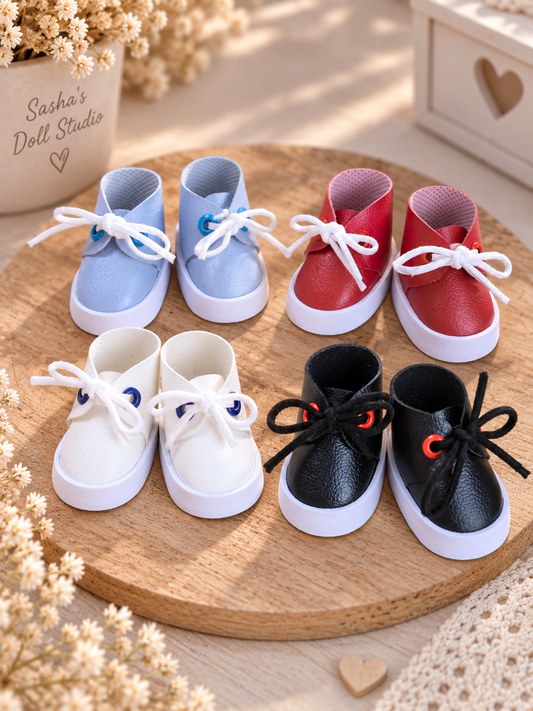 Doll Sneakers for Paola Reina 32 cm & Similar Dolls | Miniature Doll Shoes, 5.5 × 3 cm Insole | 4 Colors