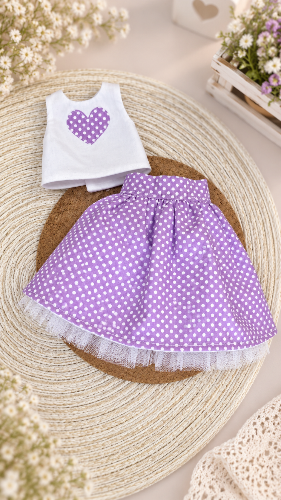 Doll Outfit for Paola Reina 32 cm — Tulle Skirt & Top, 4 Colors
