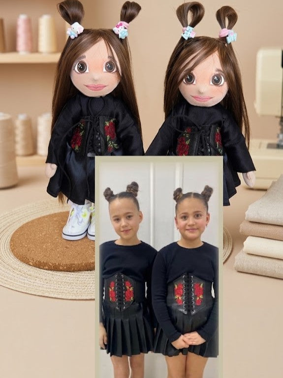 Custom Portrait Doll — Personalized Handmade Gift, Textile Doll Made to Order
