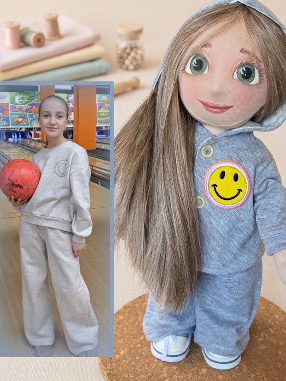 Custom Portrait Doll — Personalized Handmade Gift, Textile Doll Made to Order