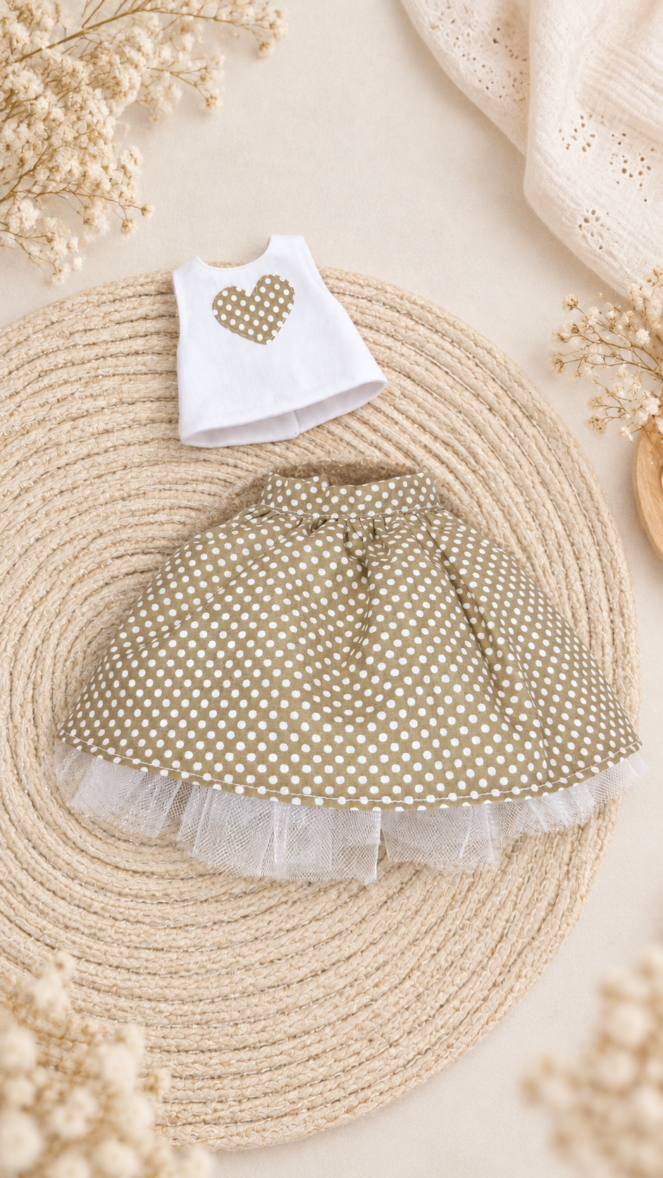 Doll Outfit for Paola Reina 32 cm — Tulle Skirt & Top, 4 Colors