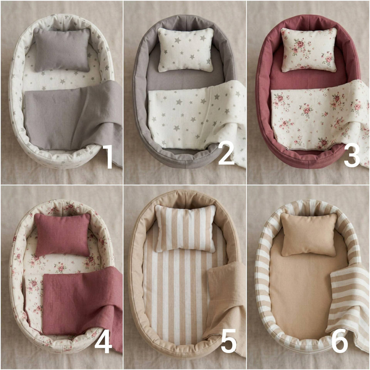 Doll Bassinet with Bedding Set 33 × 20 cm