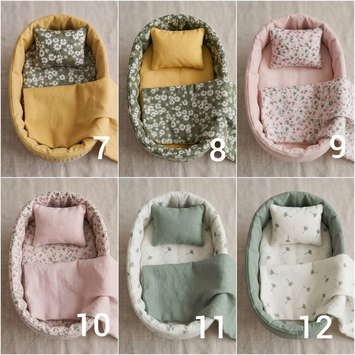 Doll Bassinet with Bedding Set 33 × 20 cm