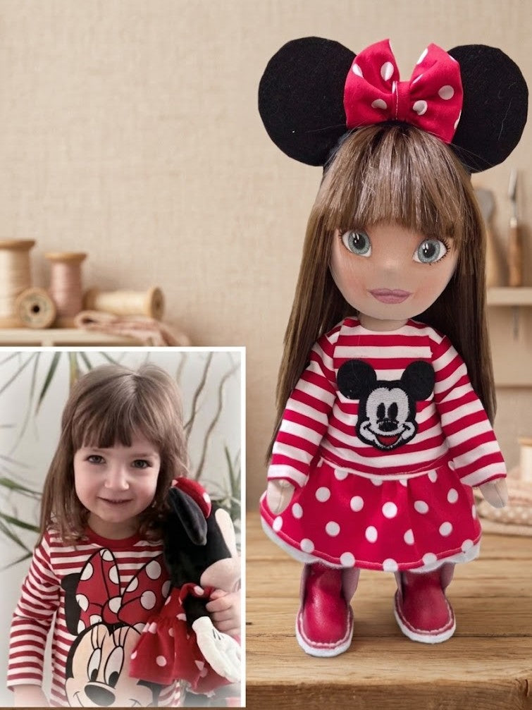 Custom Portrait Doll — Personalized Handmade Gift, Textile Doll Made to Order