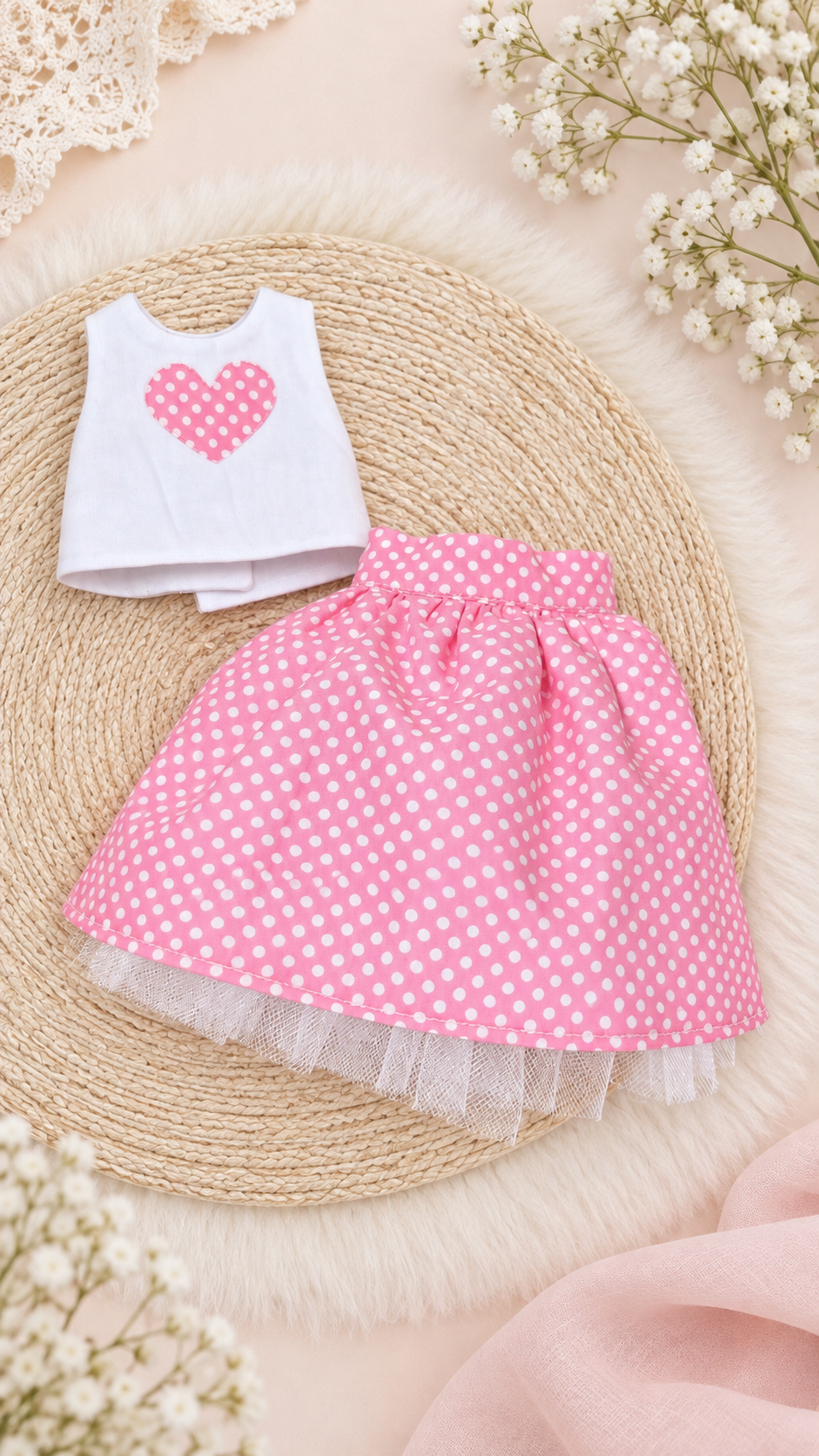 Doll Outfit for Paola Reina 32 cm — Tulle Skirt & Top, 4 Colors