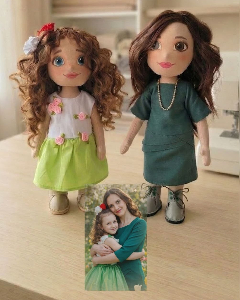 Custom Portrait Doll — Personalized Handmade Gift, Textile Doll Made to Order